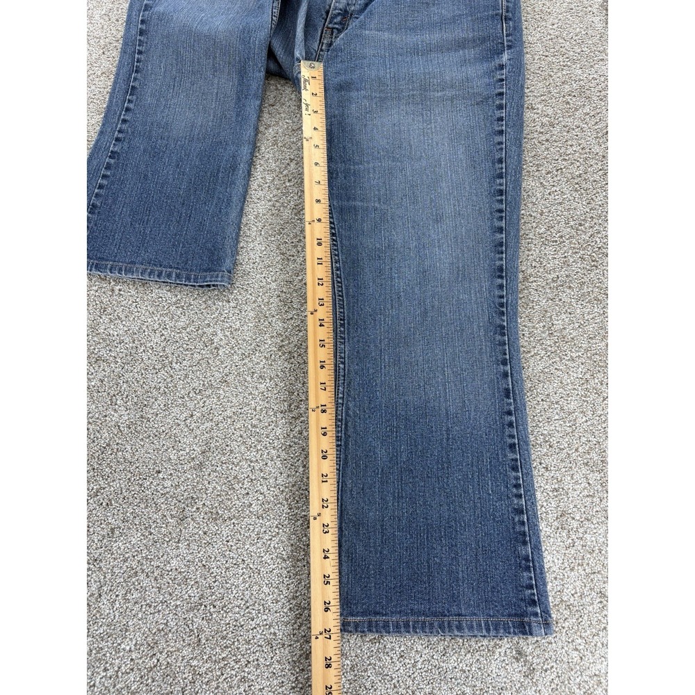VTG Levis Signature Low Rise Bootcut Kick Crop Jeans Women's 16 Blue Stretch Y2K - Picture 8 of 10